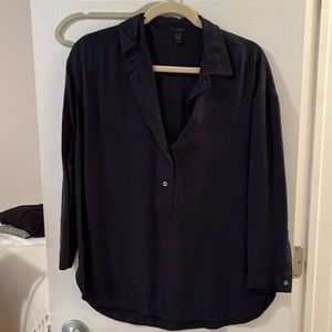 Jcrew navy long sleeve top